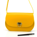 Sac "Baume" en cuir jaune pour femme avec bandoulière