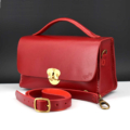 Sac à main / mallette en cuir "Axe" - rouge grenat