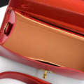 Sac à main / mallette en cuir "Axe" - rouge grenat