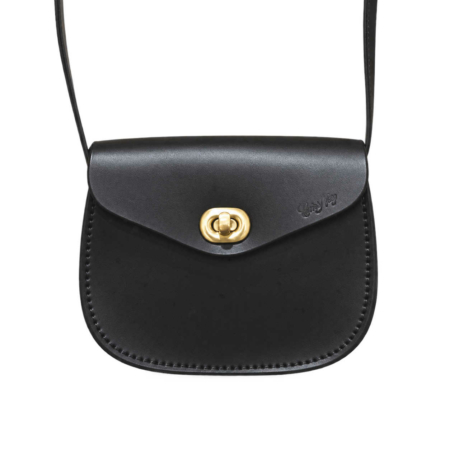 Sac noir en cuir pour femme à bandoulière "BA"