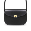 Sac pour femme en cuir noir à bandoulière "Cerise" - tourniquet